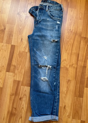 36 Beden lacivert Renk Kadın Mavi Bol Kesim Kot Pantolon