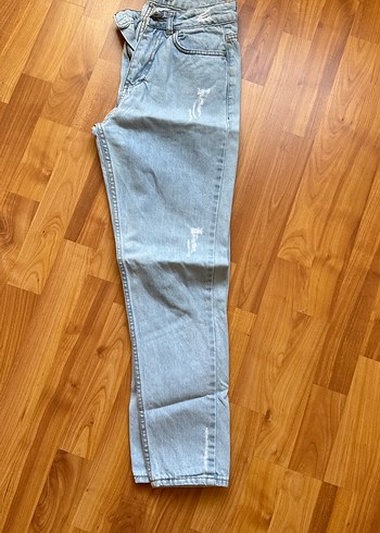 26 Beden mavi Renk Buz mavisi Denim Rahat Kesim Kadın Jean
