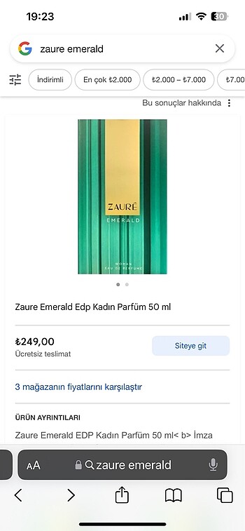 Diğer Zaure Emerald Edp Kadın Parfüm 50 ml