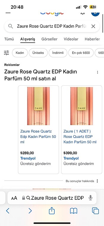 Diğer Zaure Rose Quartz EDP Kadın Parfüm 50 ml