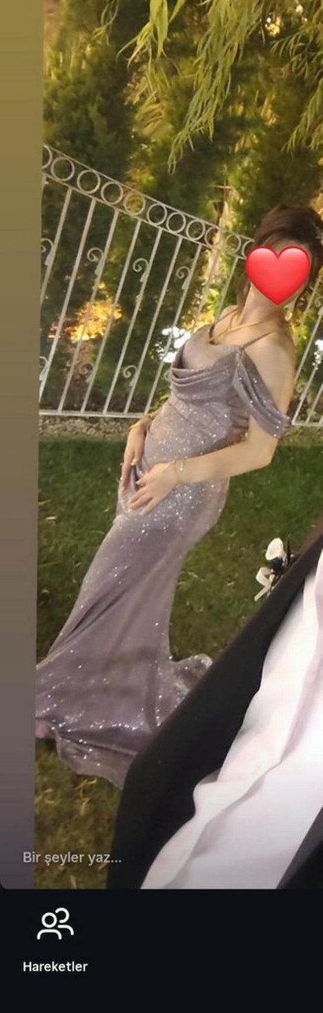 Mor Uzun Drapeli Straplez Abiye Elbise - Görsel 3