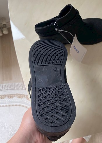 Siyah Süet Tokalı Blok Topuklu Kadın Bot - Görsel 2