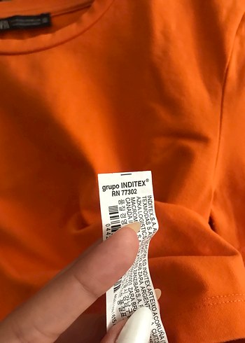 Zara Turuncu Kısa Kollu Basic Kadın Tişört
