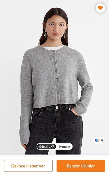 Stradivarius Gri Hırka