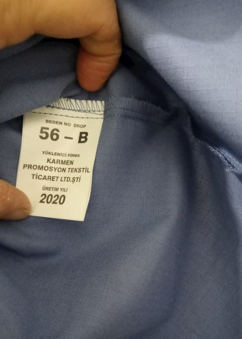 Mavi Pamuklu Kısa Kollu Erkek Gömlek - Görsel 2