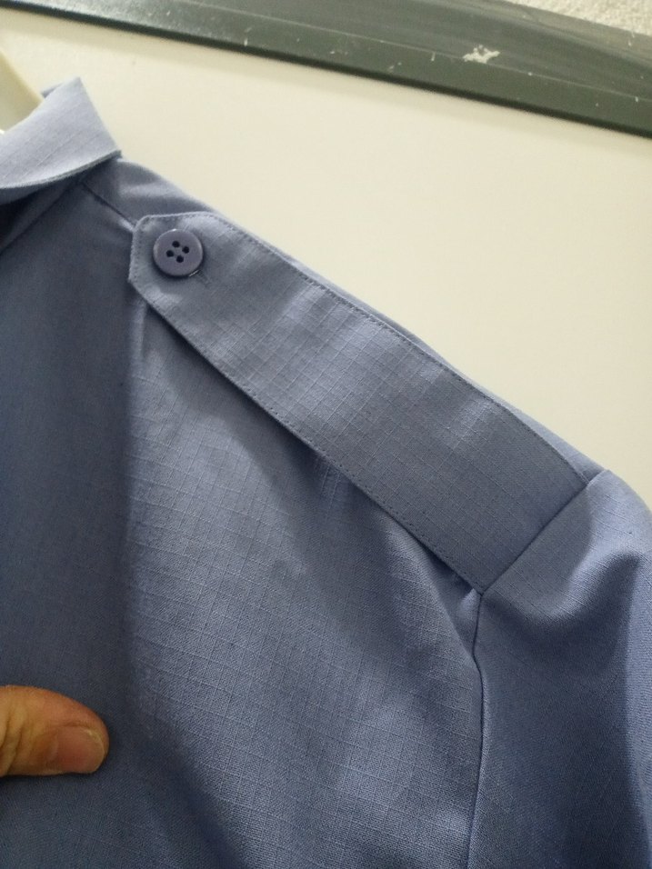 Mavi Pamuklu Kısa Kollu Erkek Gömlek - Görsel 3