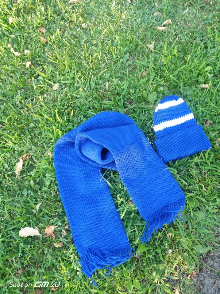 Mavi Erkek Örgü Bere ve Atkı Seti - Görsel 3