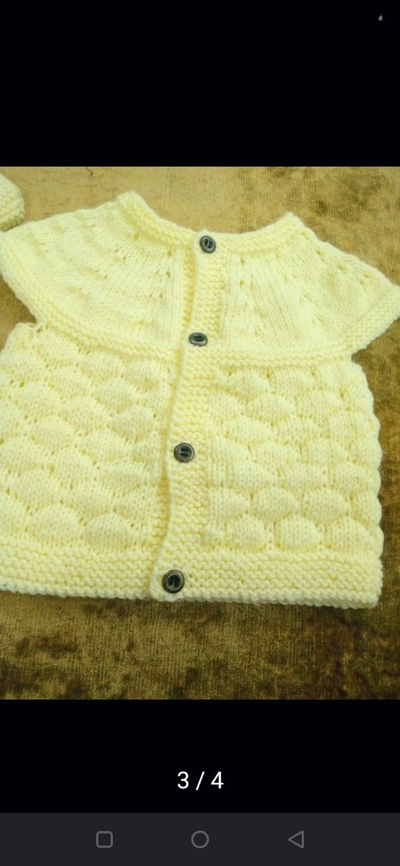 0-3 ay bebek el örgüsü yelek ve patik - Görsel 2