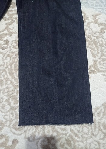 Kadın Lacivert Geniş Paça Denim Pantolon - Görsel 4