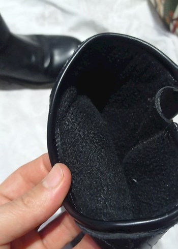 Kemer Detaylı Siyah Deri Biker Bot - Görsel 3