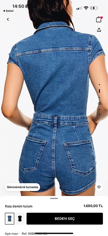 xs Beden Bershka kot tulum
