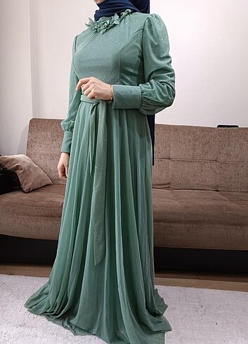 Mint yeşili abiye