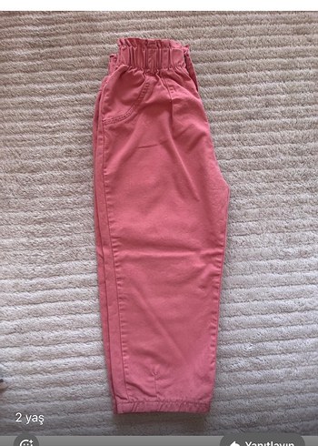 Kız Çocuk Pembe Bol Keten Pantolon
