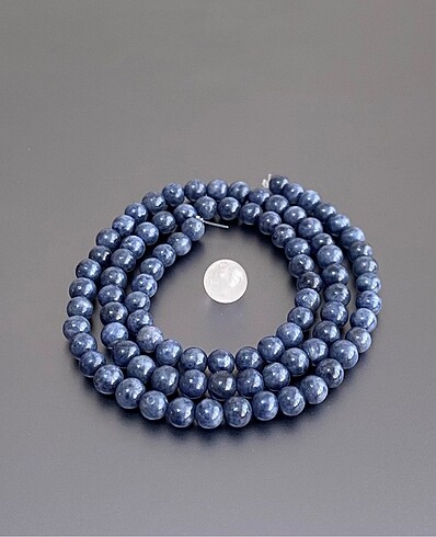  Beden mavi Renk Safir doğal taş safir dizi (5mm)