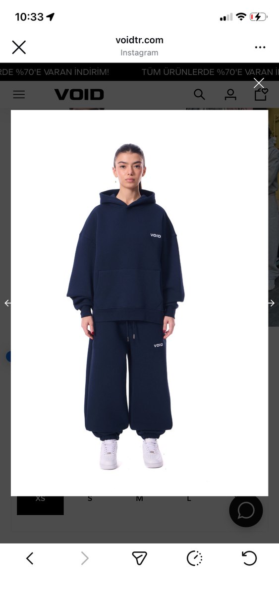 VOID Nakışlı Premium Oversize Hoodie Navy Lacivert - Görsel 4