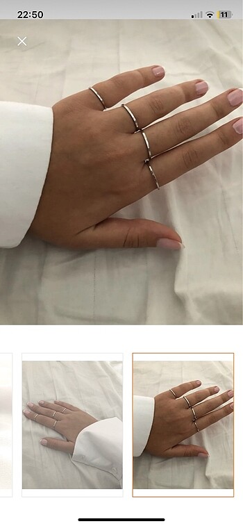  Beden The Y Jewelry Kadin Gümüs Renk 4lü Eklem Yüzük