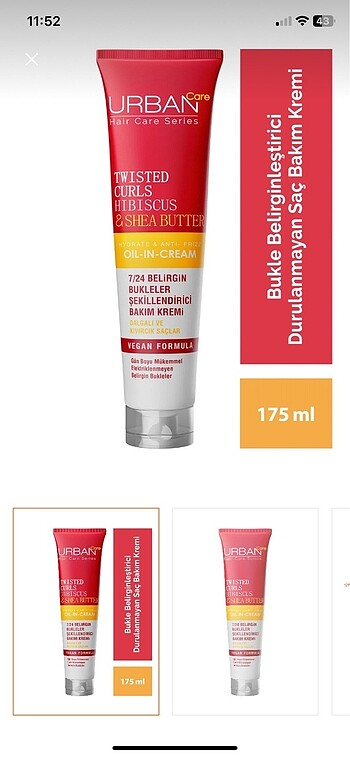 Urban Care Twisted Curls Hibiscus & Shea Butter Durulanmayan Bak - Görsel 3