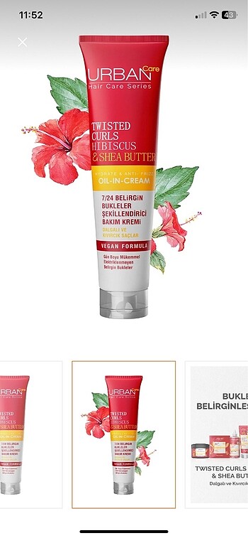 Urban Care Twisted Curls Hibiscus & Shea Butter Durulanmayan Bak - Görsel 4