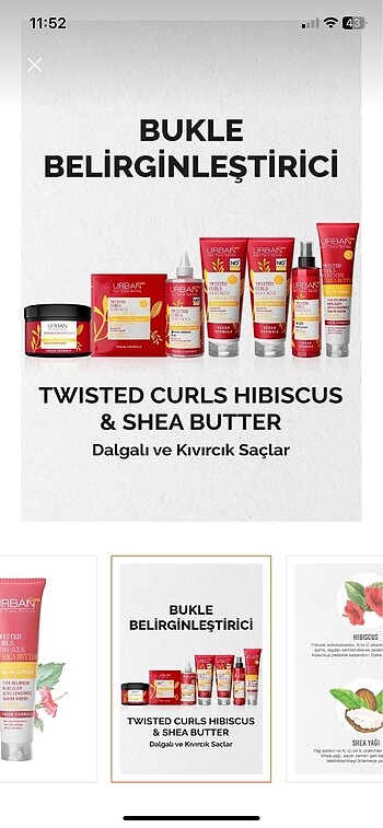 Urban Care Twisted Curls Hibiscus & Shea Butter Durulanmayan Bak - Görsel 5