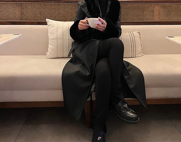 Zara Suni kürklü deri Premium kaban