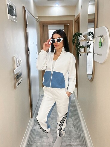 Denim detaylı içi şardonlu alt üst takım ????