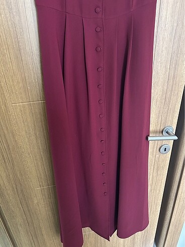 38 Beden bordo Renk Düğmeli Jile