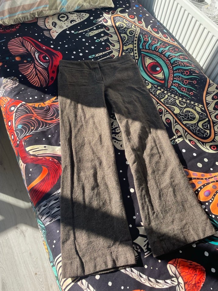 Gri Desenli Kadın Kumaş Pantolon - Görsel 3