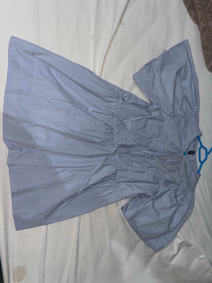 Balon kol mini elbise - Görsel 2