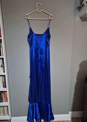 Mavi Drapeli Uzun Abiye Elbise - Görsel 2