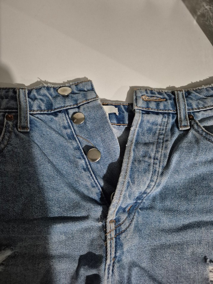 Kadın Mavi Mini Kot Şort - Görsel 2