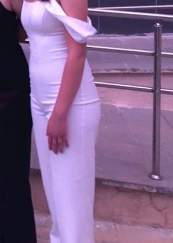 Beyaz Straplez Kadın Tulum - Görsel 3