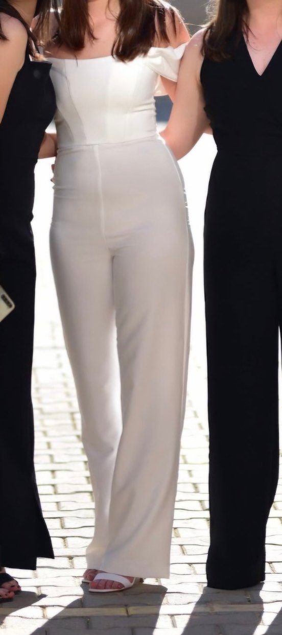 Beyaz Straplez Kadın Tulum - Görsel 2