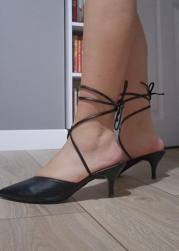 Siyah Stiletto Topuklu Ayakkabı - Görsel 3