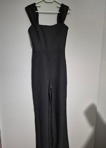 Kadın Siyah Uzun Straplez Tulum - Görsel 4