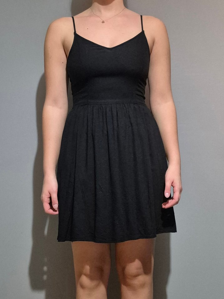 Siyah İnce Askılı Elbise - Görsel 2