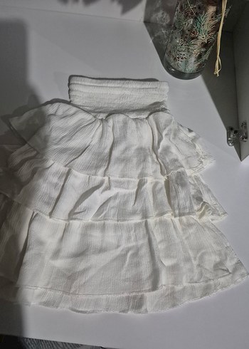 Beyaz Mini Keten Etek - Görsel 2