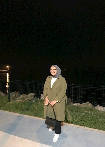 Kadın Haki Midi Parka, Rahat Kesim - Görsel 2