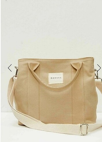 Stradivarius Manuka Çift Gözlü Kanvas Tote Bag Bej Çanta 