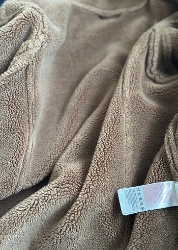 l Beden Kahverengi Süet Erkek Ceket, Kürklü Yaka