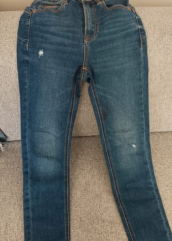 Kadın Mavi Dar Kesim Midi Kot Pantolon