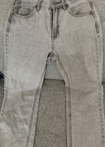 Stradivarius Gri Midi Boy Bol Kesim Kadın Kot Pantolon