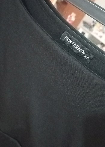 xs Beden siyah Renk Siyah Mini Uzun Kollu Gösterişli Elbise