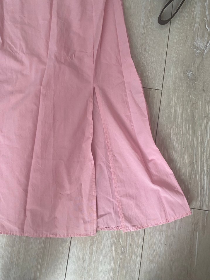 Pembe Uzun Yırtmaclı Elbise - Görsel 4