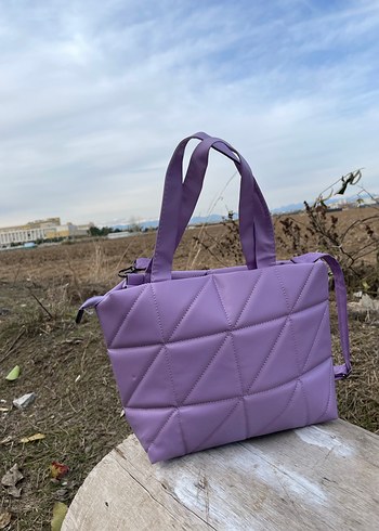 Mavi Deri Minimalist Kadın Çanta - Görsel 14