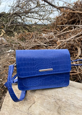 Mavi Deri Minimalist Kadın Çanta - Görsel 11