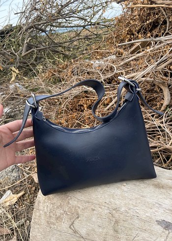 Mavi Deri Minimalist Kadın Çanta - Görsel 2