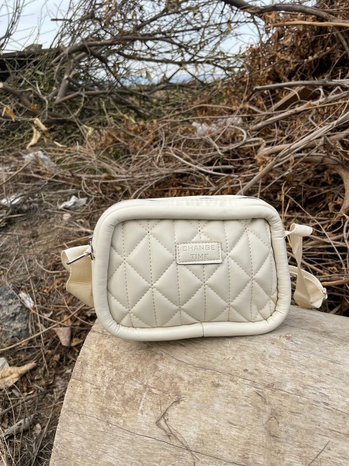 Mavi Deri Minimalist Kadın Çanta - Görsel 4