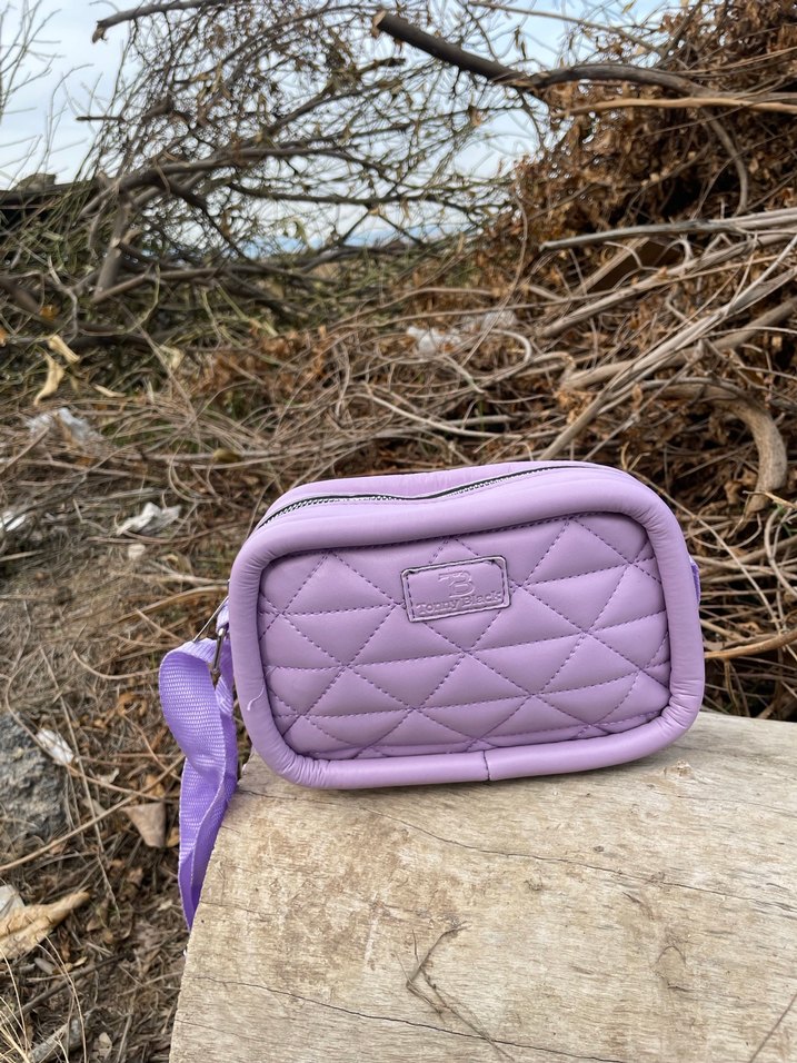 Mavi Deri Minimalist Kadın Çanta - Görsel 5