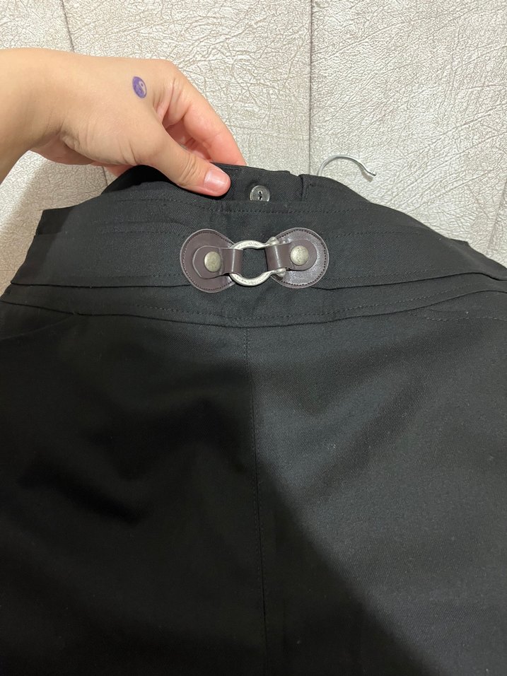 Siyah Deri Midi Kalem Etek - Görsel 2