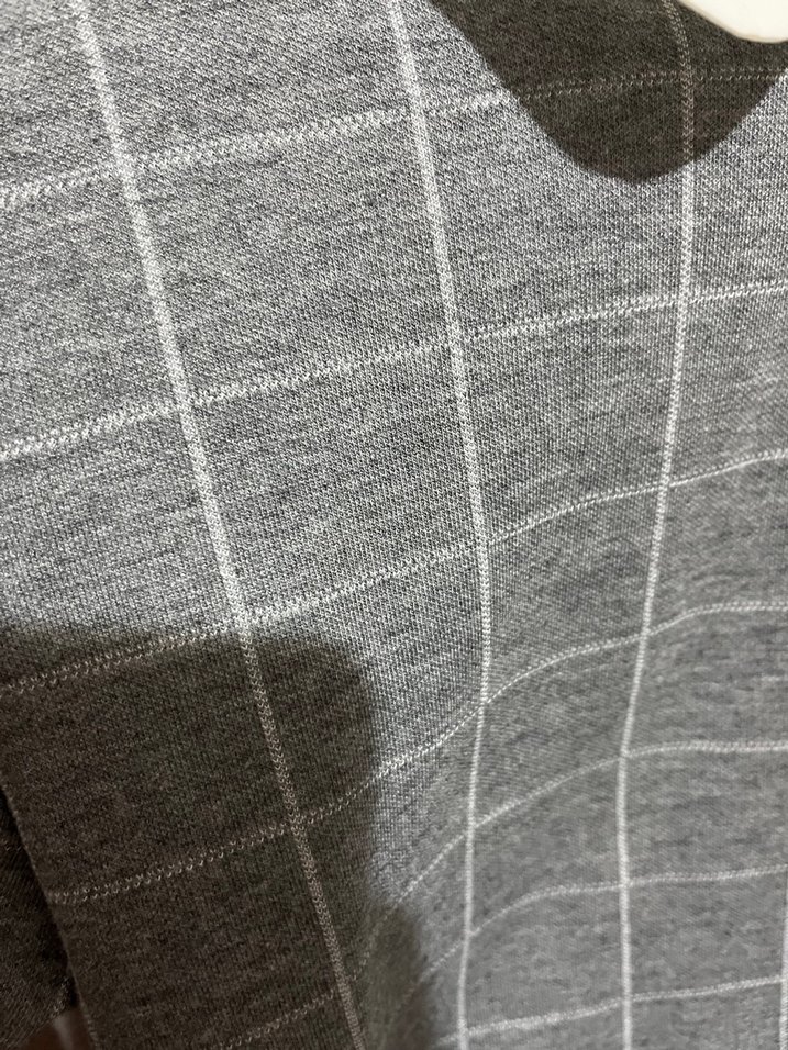 Gri Kareli Uzun Kollu Kadın Bluz - Görsel 3